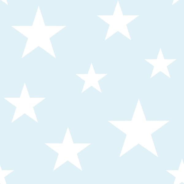 Manhattan Comfort Halluin Amira Sky Blue Stars 33 ft L X 209 in W Wallpaper BR4060-138932 - main